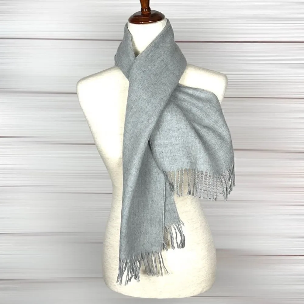 Virgin Wool Scarf Light Gray Men’s Women’s made in Uruguay